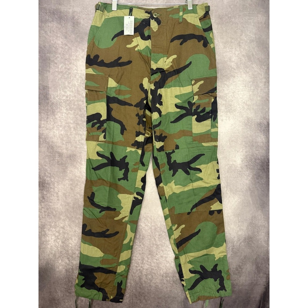Vintage Military Woodland Combat Camo Pants‎ Men's Medium Long